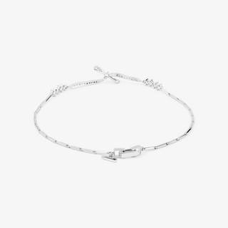 Diamond Bow Bracelet In 18K Solid White Gold