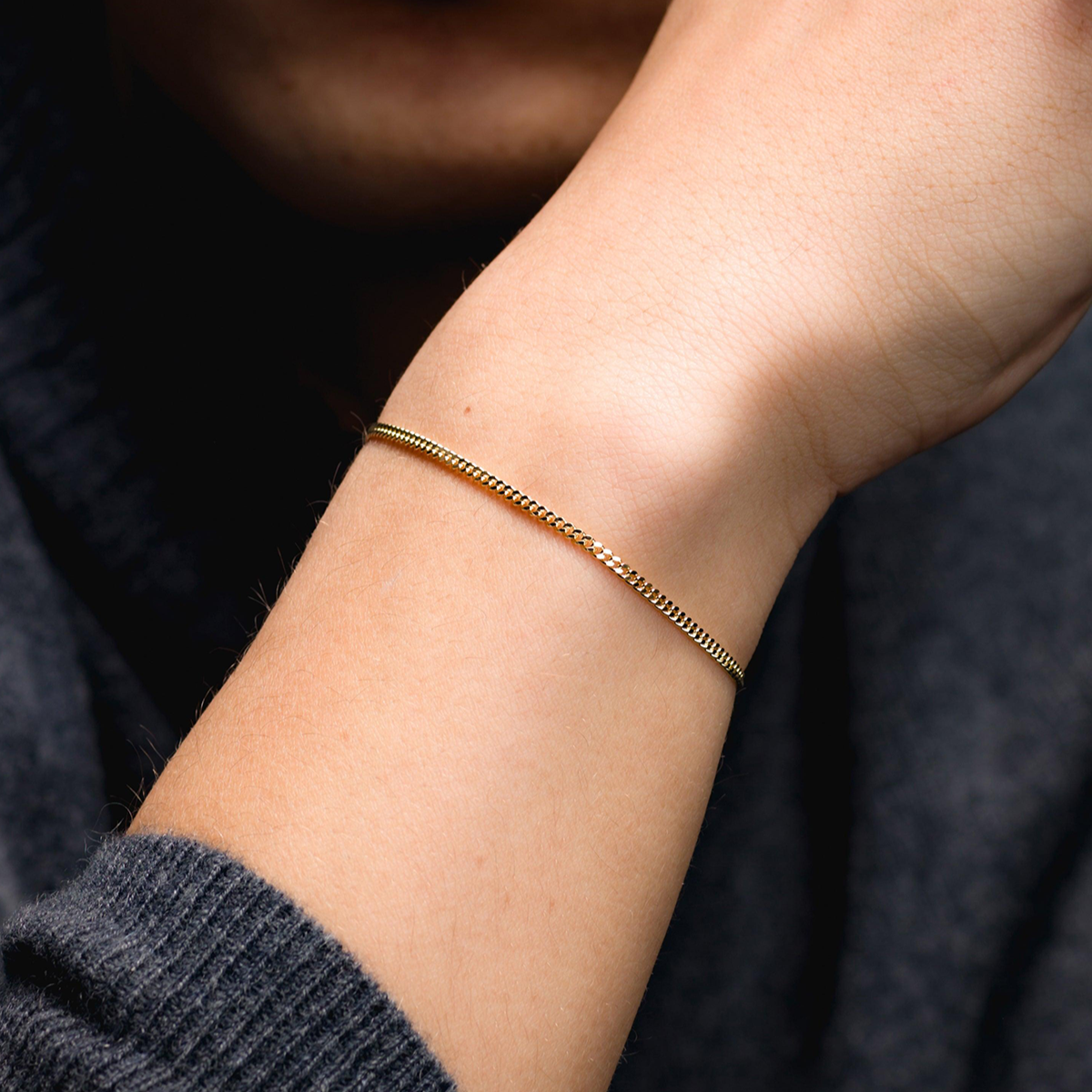 Solid Cuban Link Bracelet, 2mm