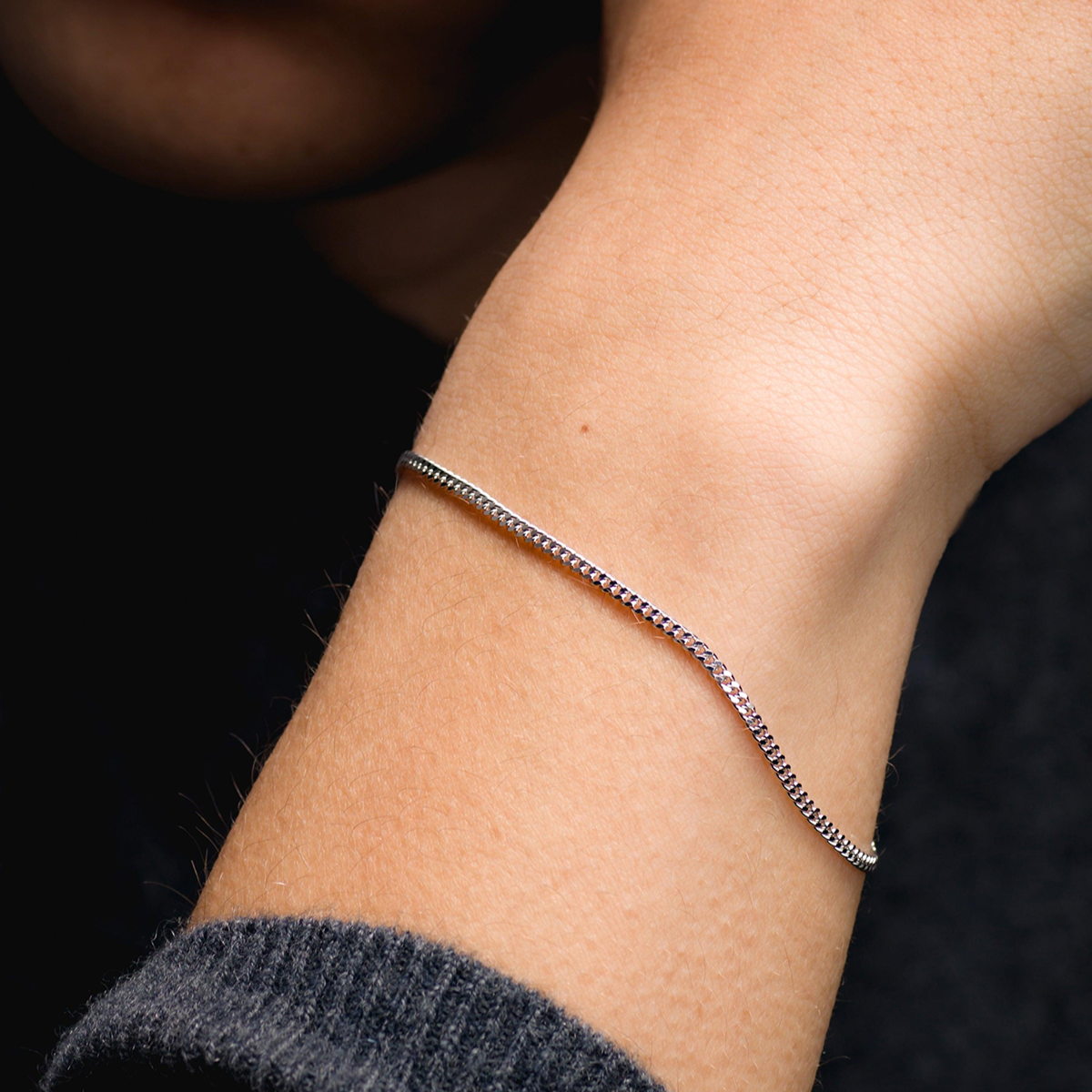 Solid Cuban Link Bracelet, 2mm