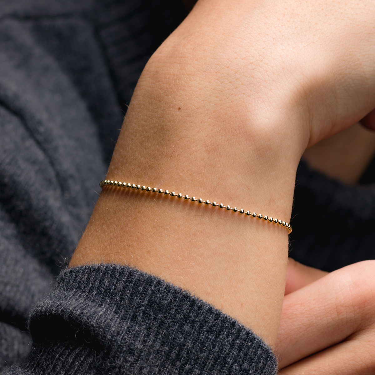 Solid Beaded Bracelet, 1.8mm