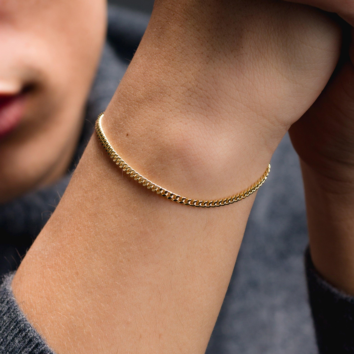 Solid Cuban Link Bracelet, 2.65mm