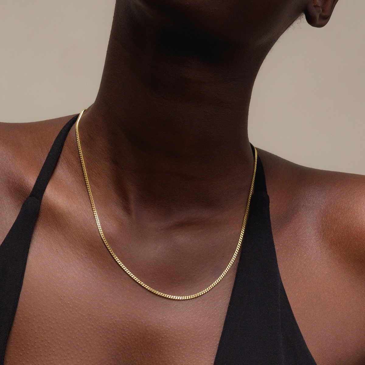 Solid Cuban Link Chain, 2mm