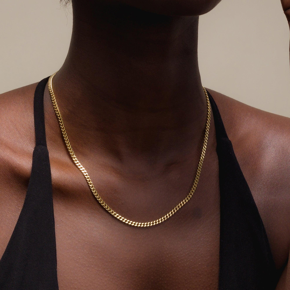 Solid Cuban Link Chain, 3.2mm