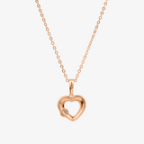 Heart Necklace In 18K Solid Rose Gold With Diamonds