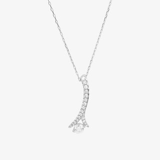 Pavé Diamond Necklace In 18K Solid White Gold With Diamonds