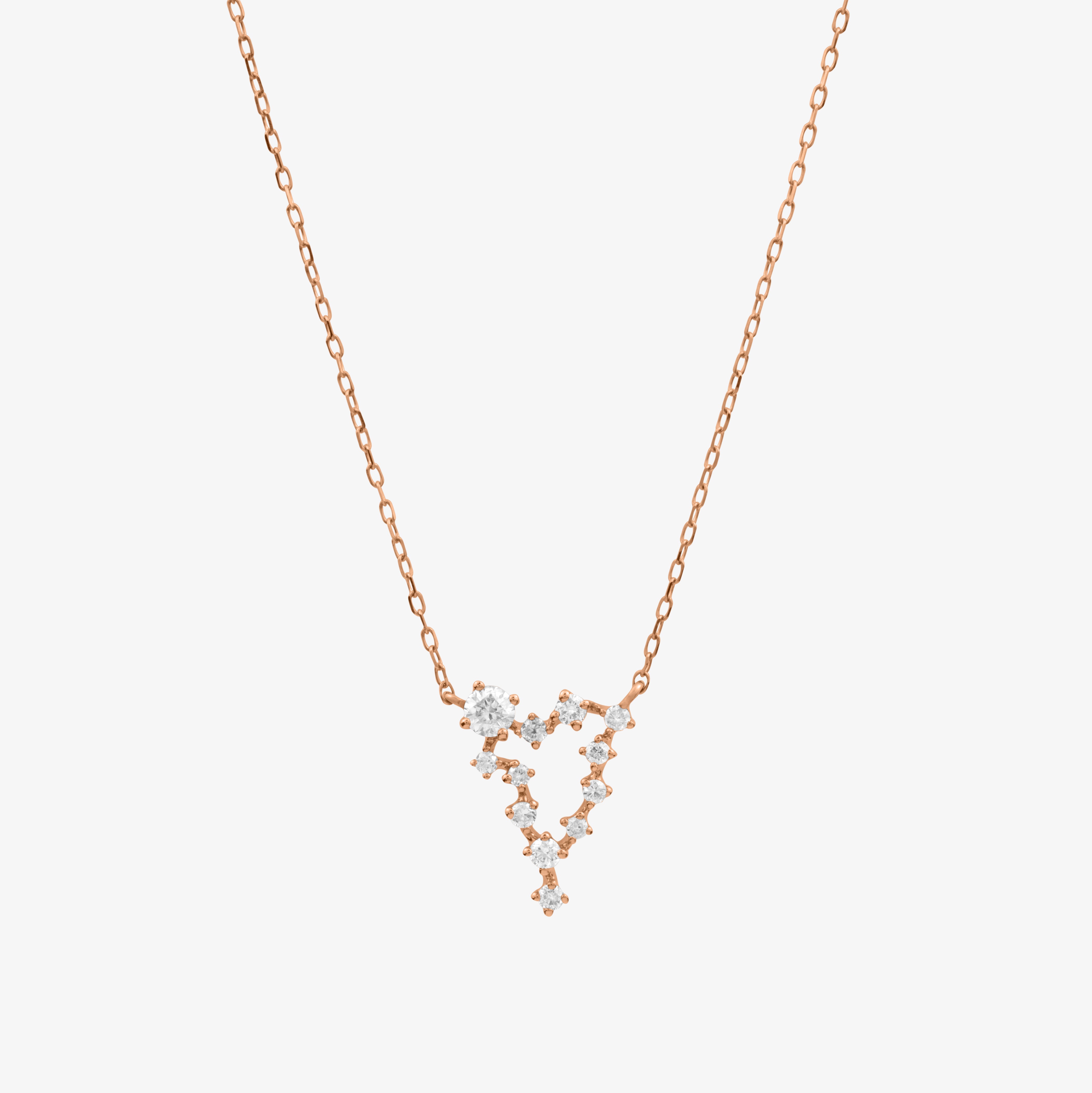 Euphoria Necklace In 18K Solid Rose Gold With Diamonds