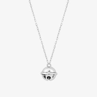 Bell Necklace In 18K Solid White Gold With Diamonds