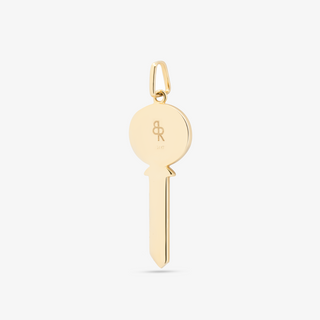 Key Pendant In 14K Solid Yellow Gold With Diamonds