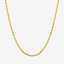 Diamond-Cut Solid Rope Chain, 2mm