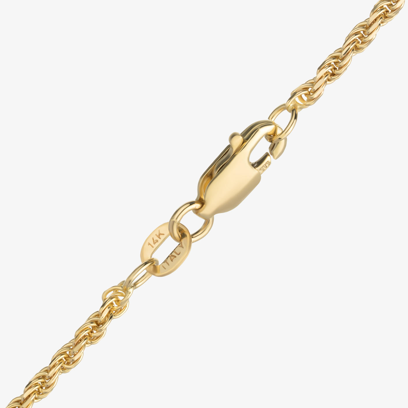 Diamond-Cut Solid Rope Bracelet, 2mm