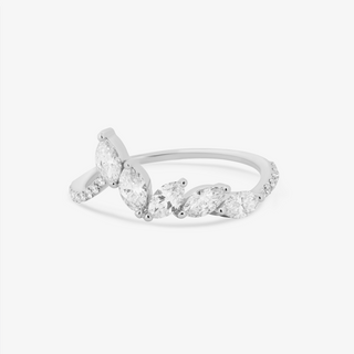 Marquise Ring In 18K Solid White Gold With Diamonds