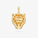 Panther Pendant In 14K Solid Yellow Gold With Diamonds