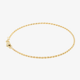 1.75mm Rope Bracelet In 14K Solid Yellow Gold