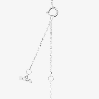 Square Necklace In 18K Solid White Gold With Diamonds