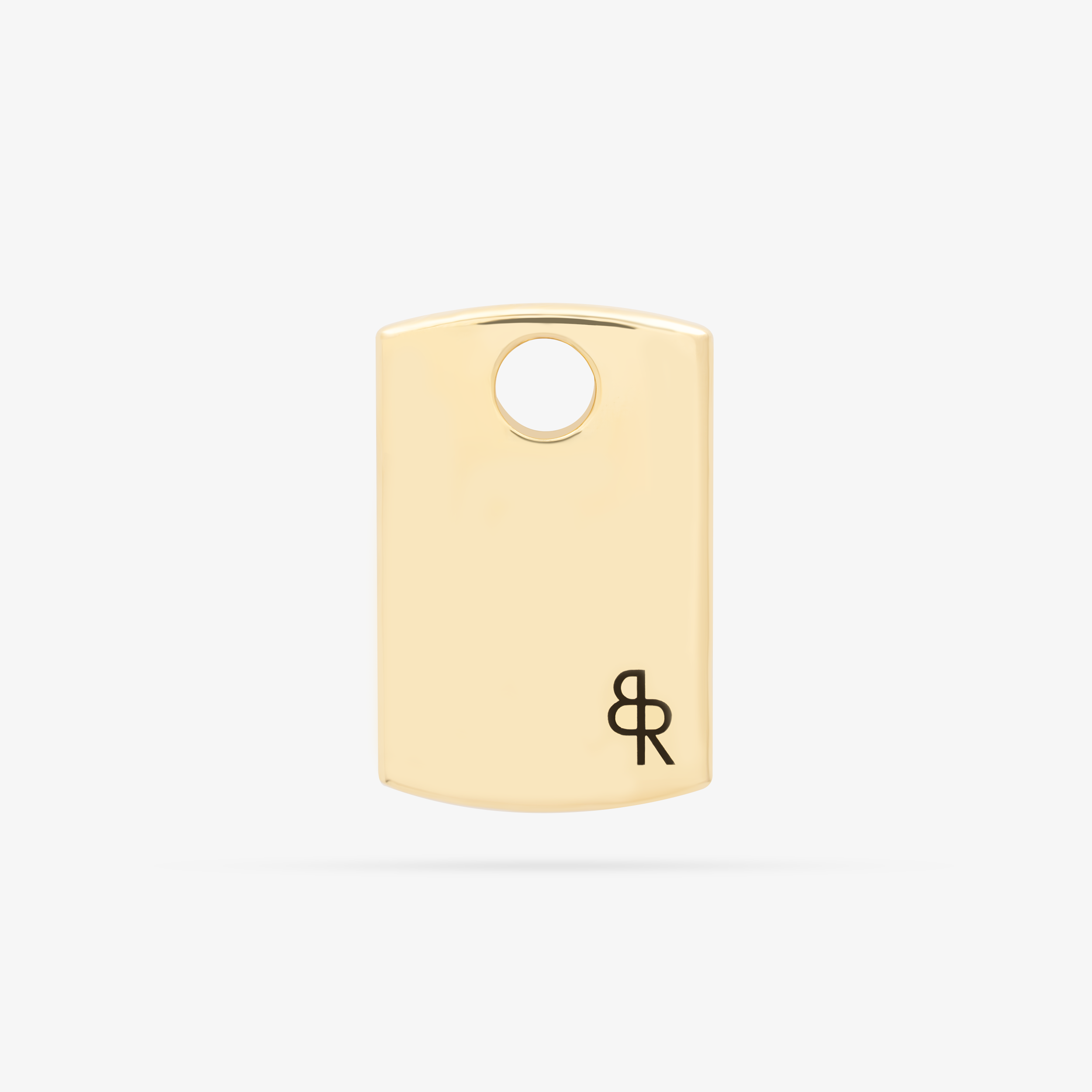 Briller I.D. Tag Pendant In 14K Solid Yellow Gold