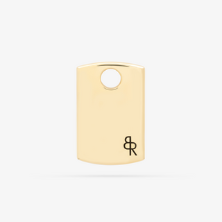 Briller I.D. Tag Pendant In 14K Solid Yellow Gold