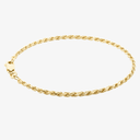 Solid Gold Rope Bracelet, 2.6mm