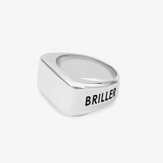 Signet Ring In 14K Solid White Gold