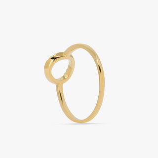 Circle Ring In 18K Solid Yellow Gold With Diamonds