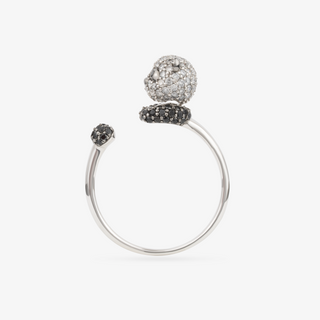 Panda Bear Ring In 18K Solid White Gold With Diamonds