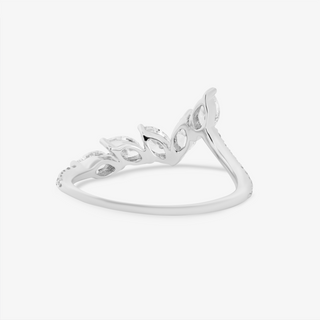 Marquise Ring In 18K Solid White Gold With Diamonds