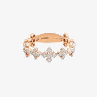 Floral Ring In 18K Solid Rose Gold With Diamonds