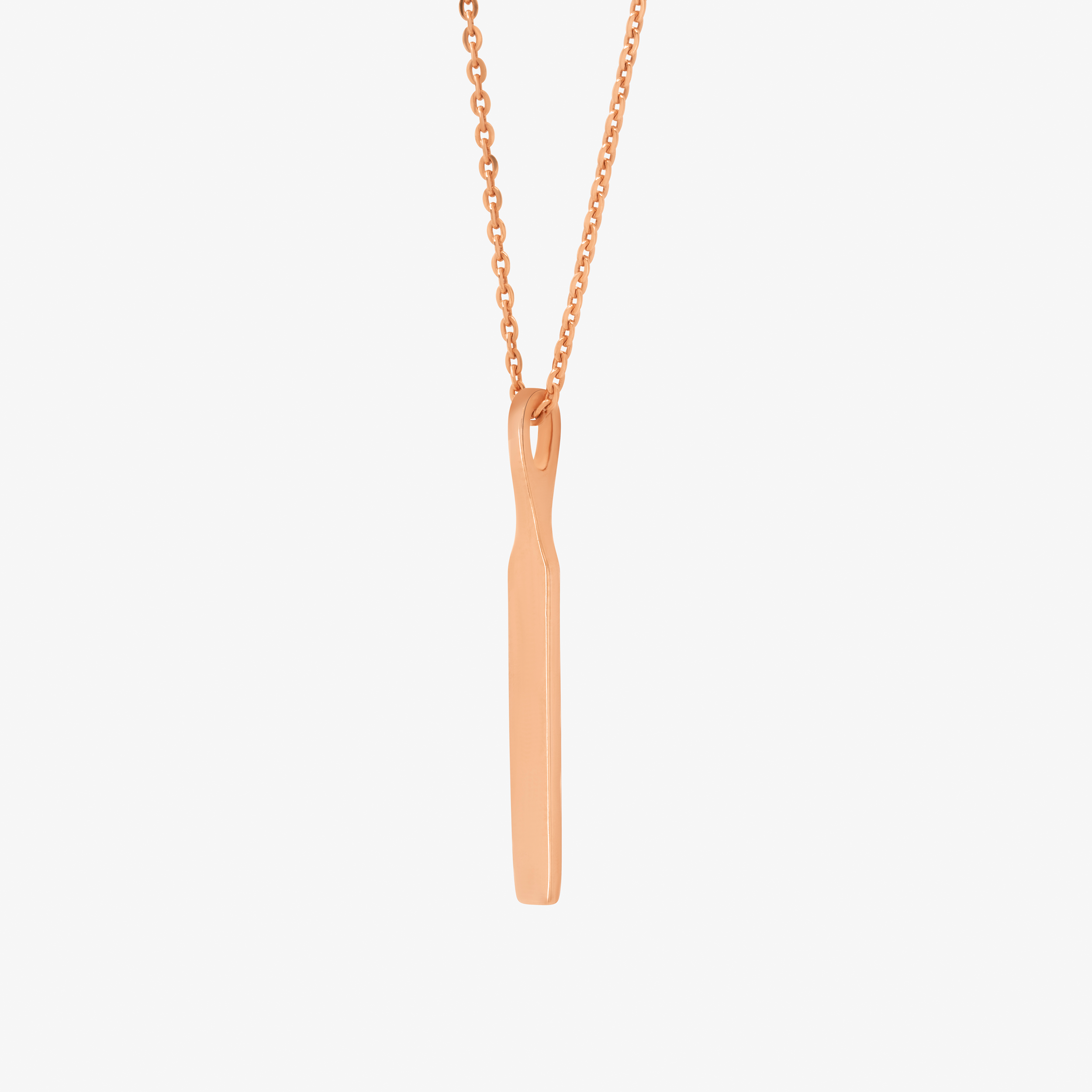 Bar Necklace In 14K Solid Rose Gold