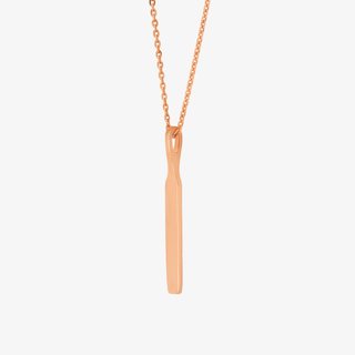 Bar Necklace In 14K Solid Rose Gold