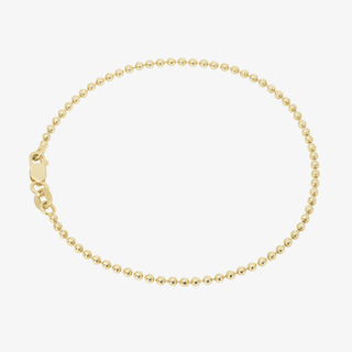 1.8mm Beaded Bracelet In 14K Solid Yellow Gold