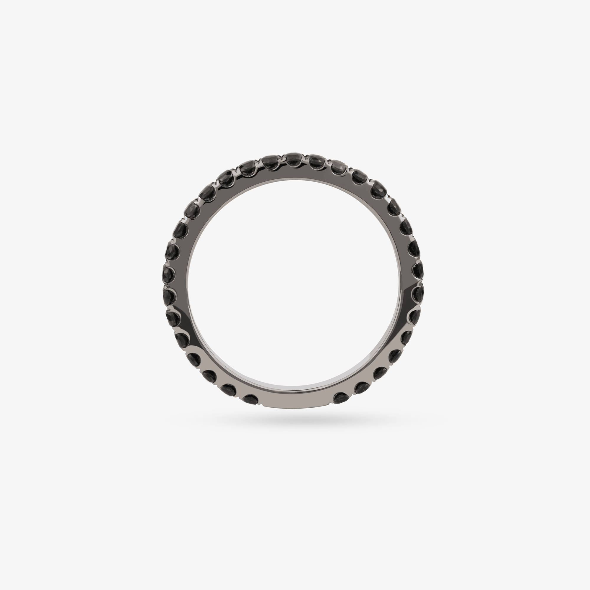Black Rhodium Ring In 18K Solid White Gold With Diamonds