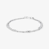 Two Layer Diamond Bracelet In 18K Solid White Gold With Diamonds