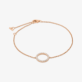 Circle Bracelet In 18K Solid Rose Gold With Diamonds