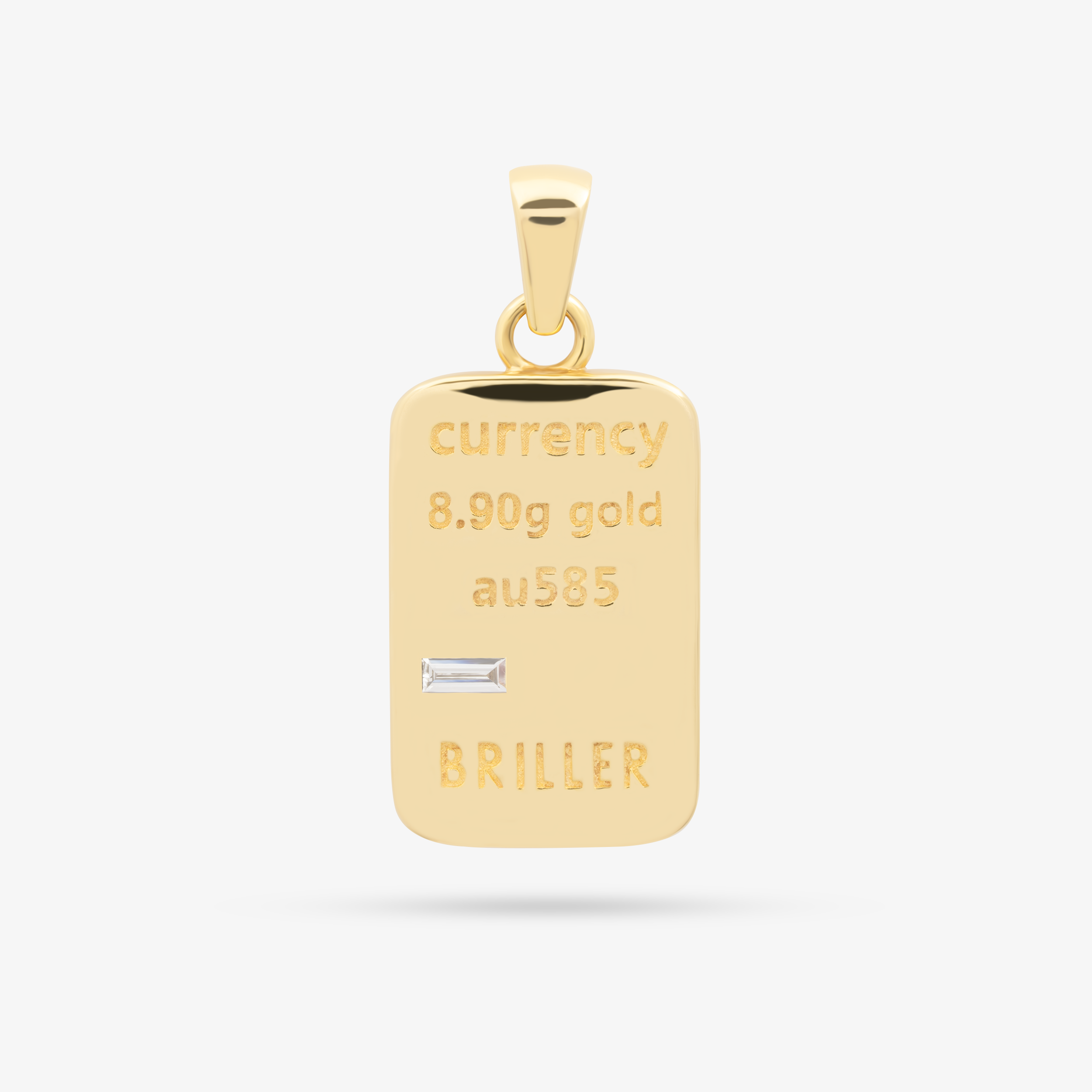 Currency Pendant In 14K Solid Yellow Gold With Diamonds