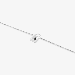 Lock Bracelet In 14K Solid White Gold