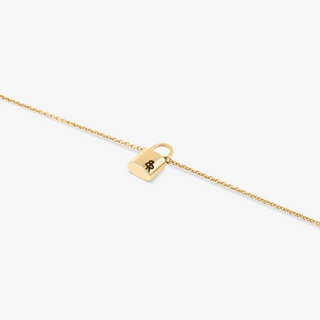 Lock Bracelet In 14K Solid Yellow Gold