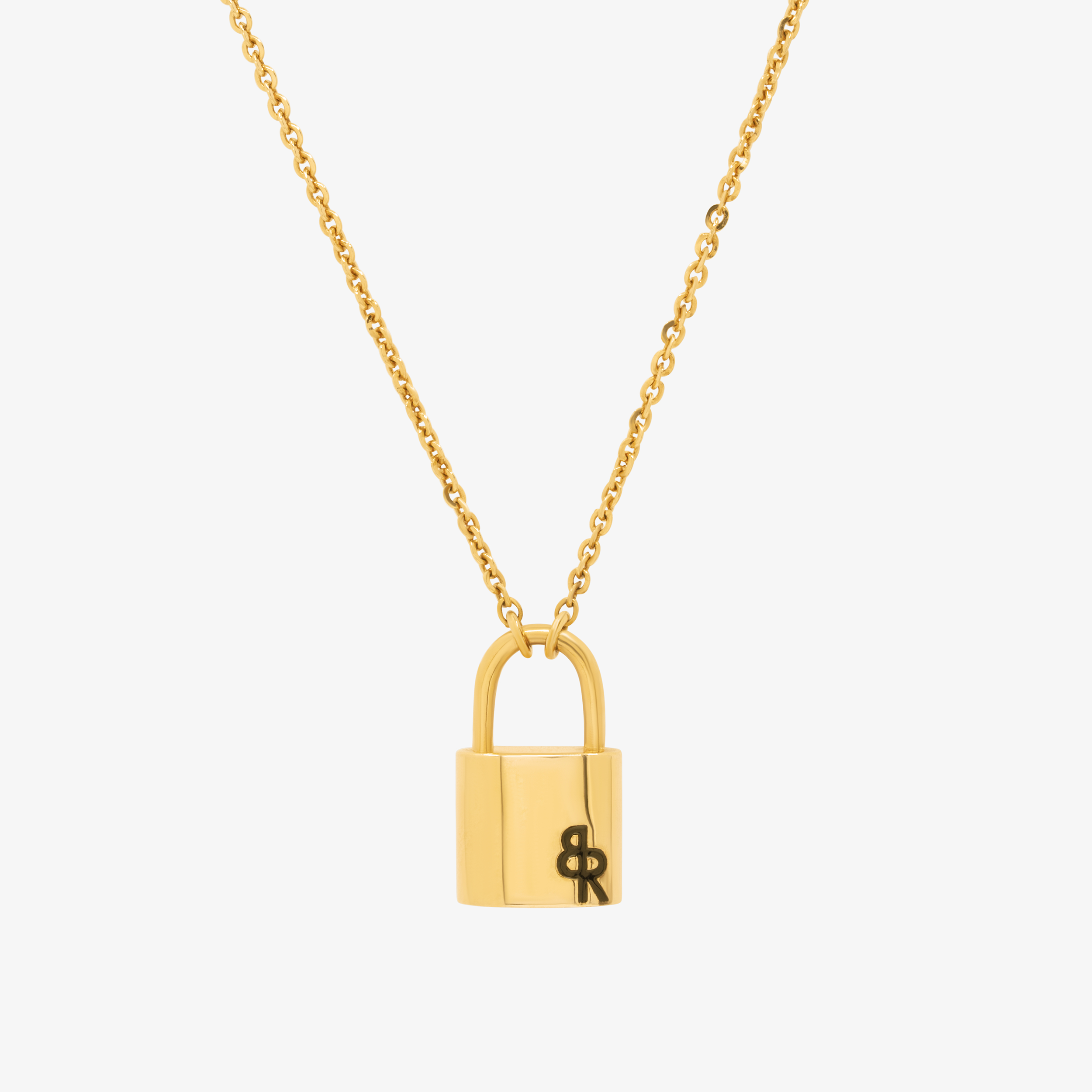 Lock Necklace In 14k Solid Yellow Gold