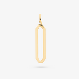 Long Open Octagon Pendant In 14K Solid Yellow Gold