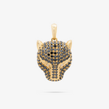 Panther Pendant In 14K Solid Yellow Gold With Diamonds