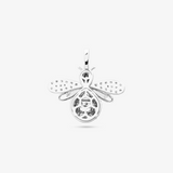 Bee Pendant In 14K Solid White Gold With Diamonds