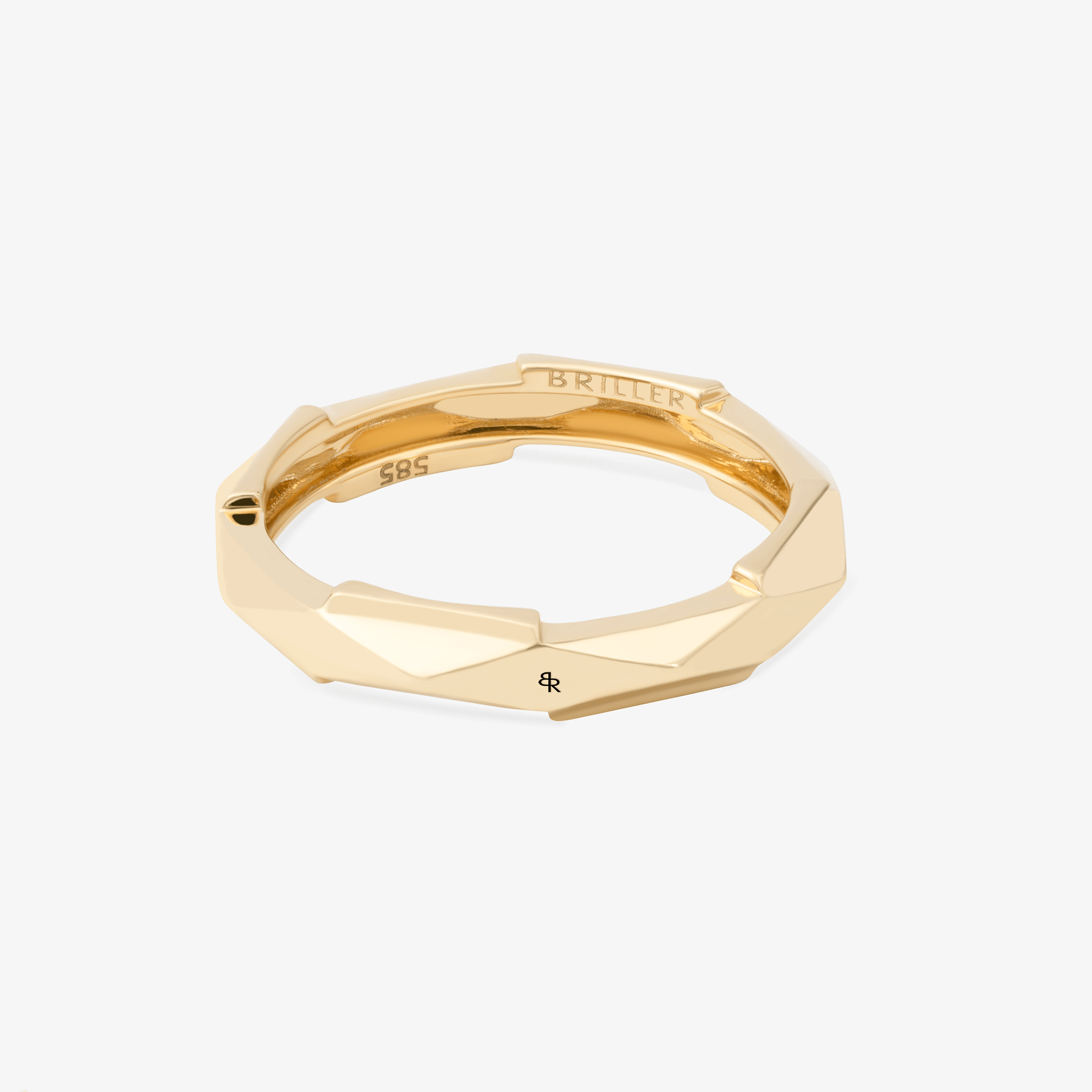 Studded Ring In 14K Solid Yellow Gold