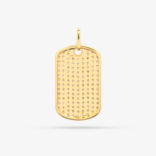Tag Pendant In 14K Solid Yellow Gold With Diamonds