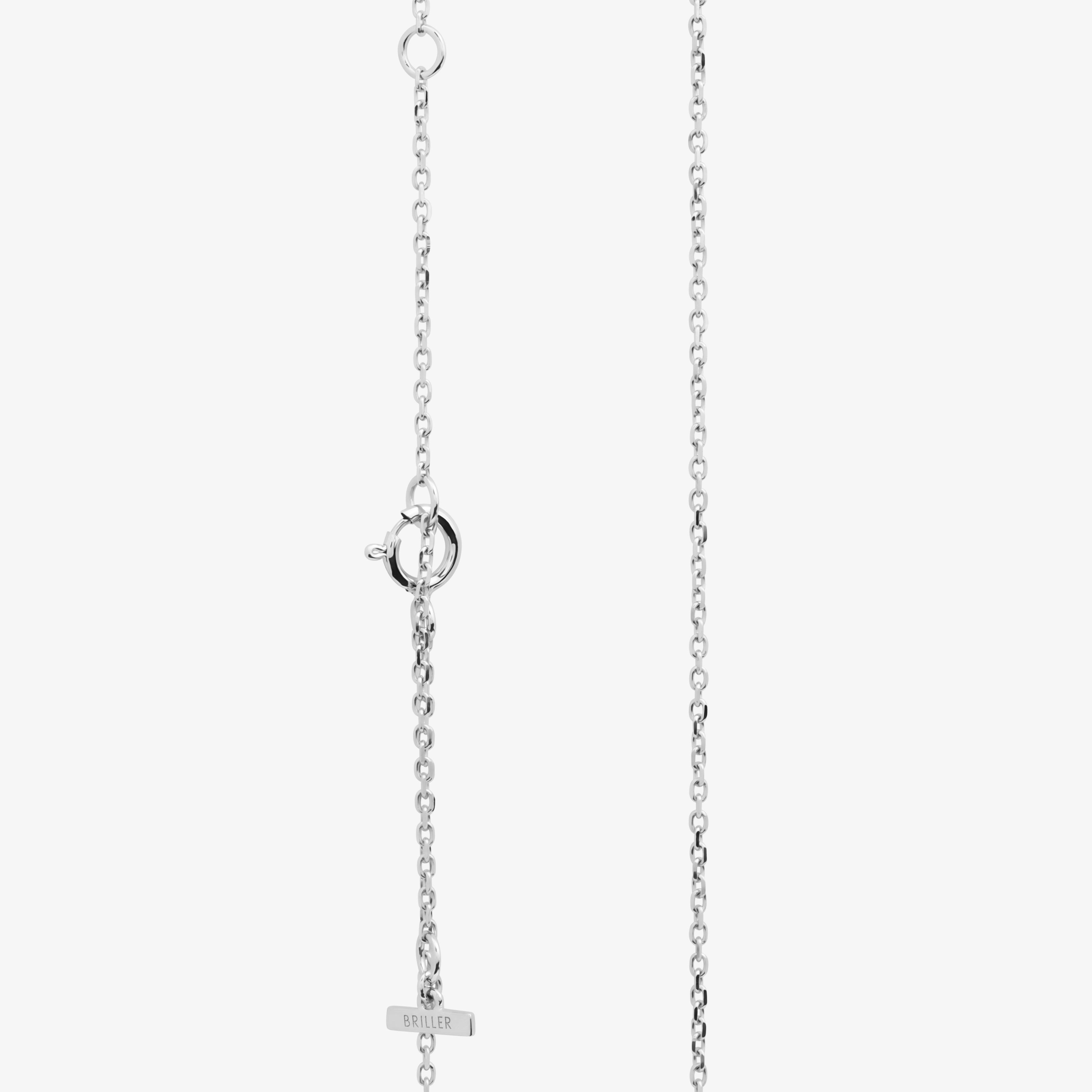 Open Circle Necklace In 18K Solid White Gold With Diamonds