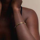 5.65mm Figaro Bracelet in 14K Solid Yellow Gold