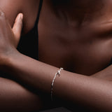Diamond Bow Bracelet In 18K Solid White Gold With Diamonds