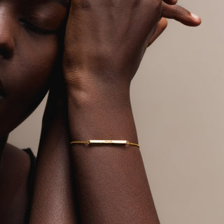 Bar Bracelet In 14K Solid Yellow Gold