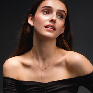 Love Necklace In 18K Solid Rose Gold With Diamonds