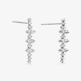 Cocktail Earrings In 18K Solid White Gold With Diamonds