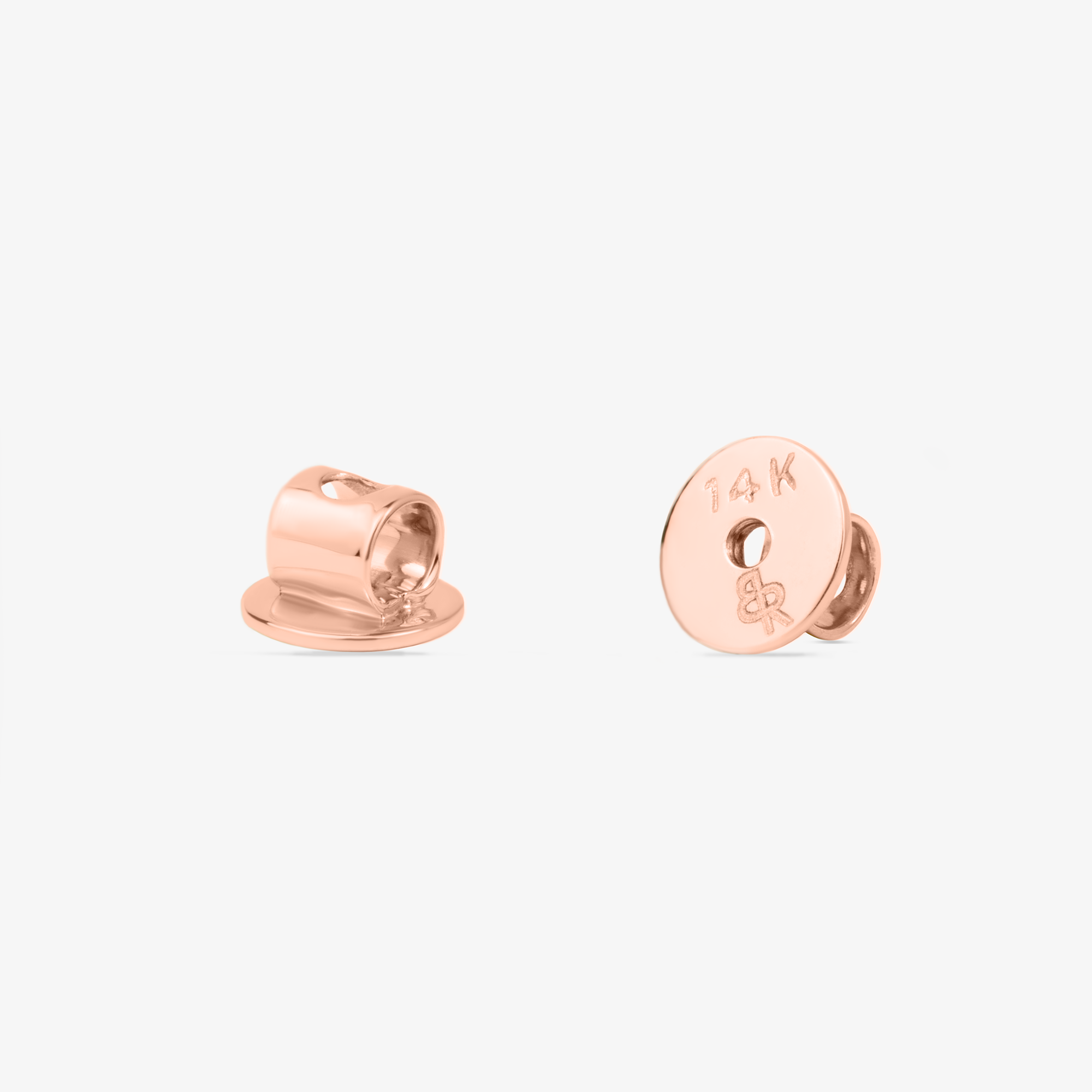 Square Stud Earrings In 14K Solid Rose Gold With Diamonds