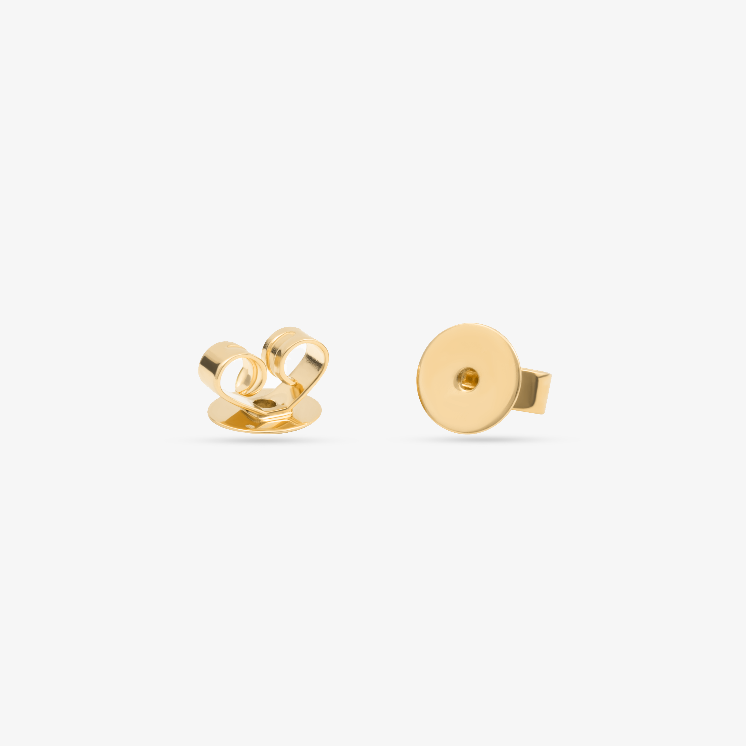 Bezel Diamond Stud Earrings In 18K Solid Yellow Gold