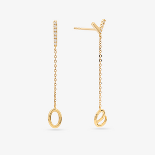 Love Earrings In 18K Solid Yellow Gold With Diamonds